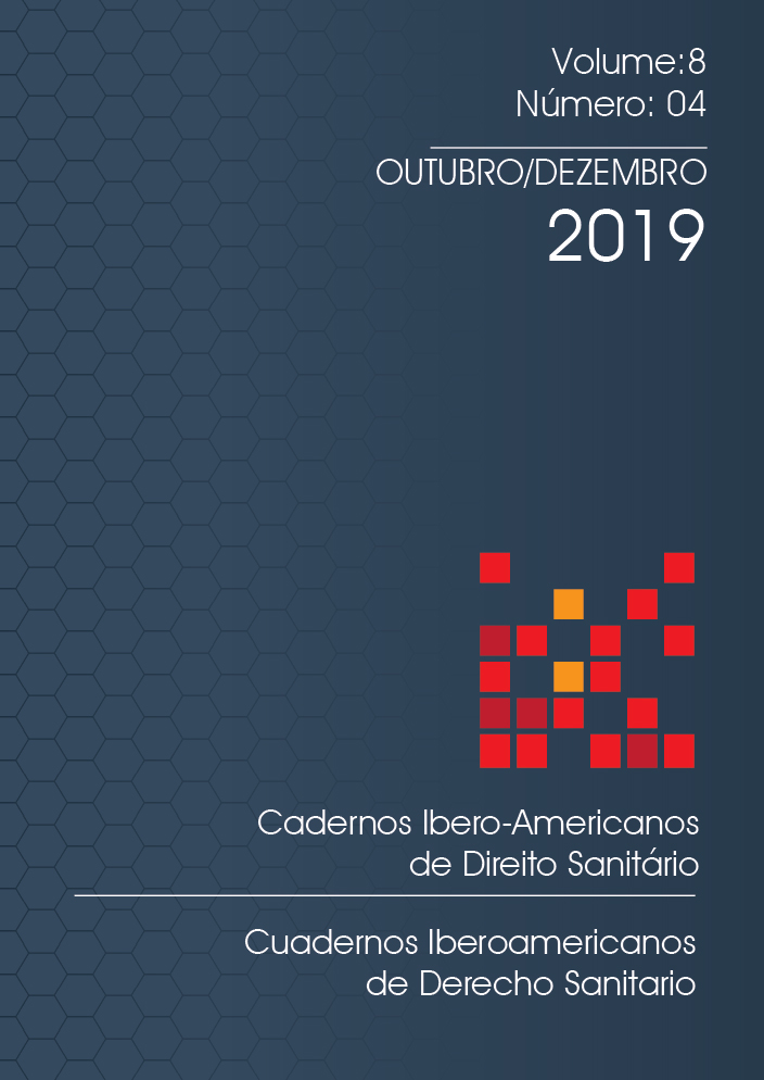 Capa Cadernos Ibero-Americanos de Direito Sanitário vol. 8 n. 4